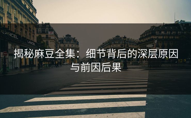 揭秘麻豆全集：细节背后的深层原因与前因后果  第1张