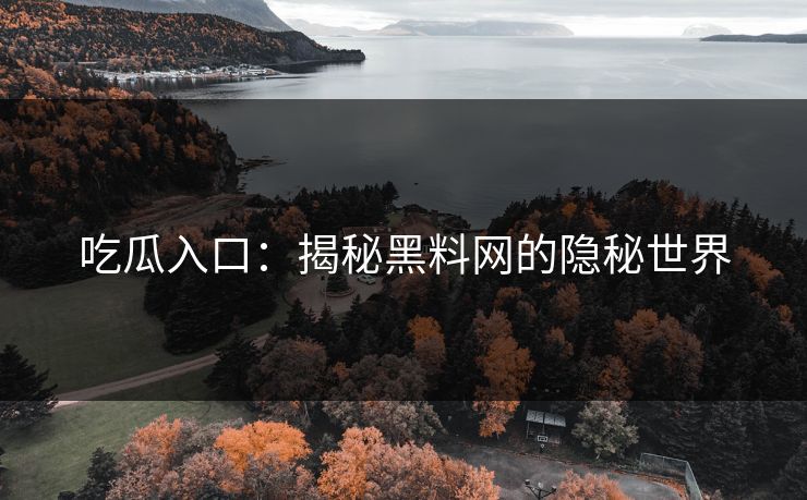吃瓜入口:揭秘黑料网的隐秘世界 第1张 吃瓜入口:揭秘黑料网的隐秘世界 第1张
