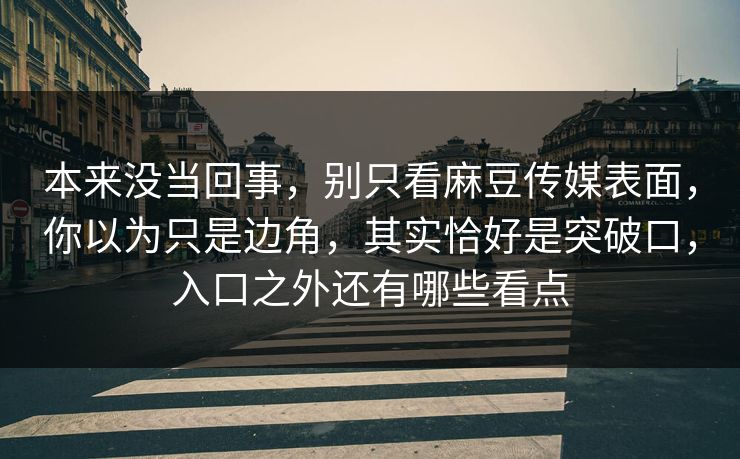 本来没当回事,别只看麻豆传媒表面,你以为只是边角,其实恰好是突破口,入口之外还有哪些看点 第1张 本来没当回事,别只看麻豆传媒表面,你以为只是边角,其实恰好是突破口,入口之外还有哪些看点 第1张