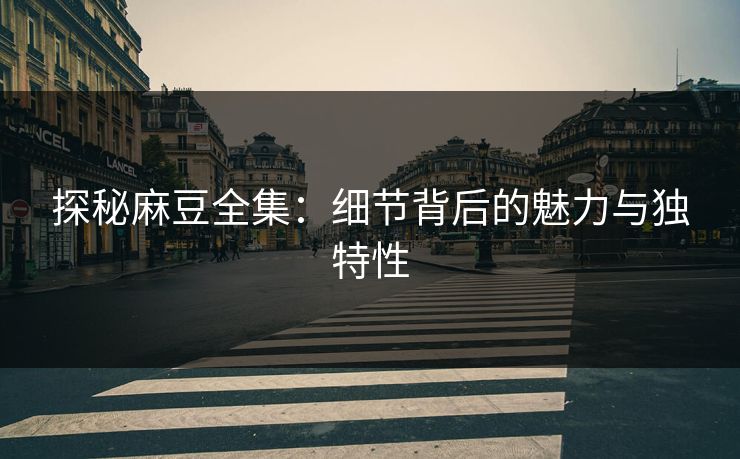 探秘麻豆全集:细节背后的魅力与独特性 第1张 探秘麻豆全集:细节背后的魅力与独特性 第1张